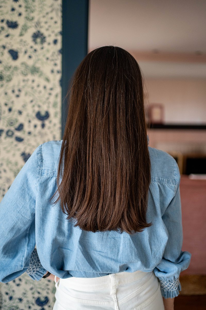 The back of Carly Riordan's hair