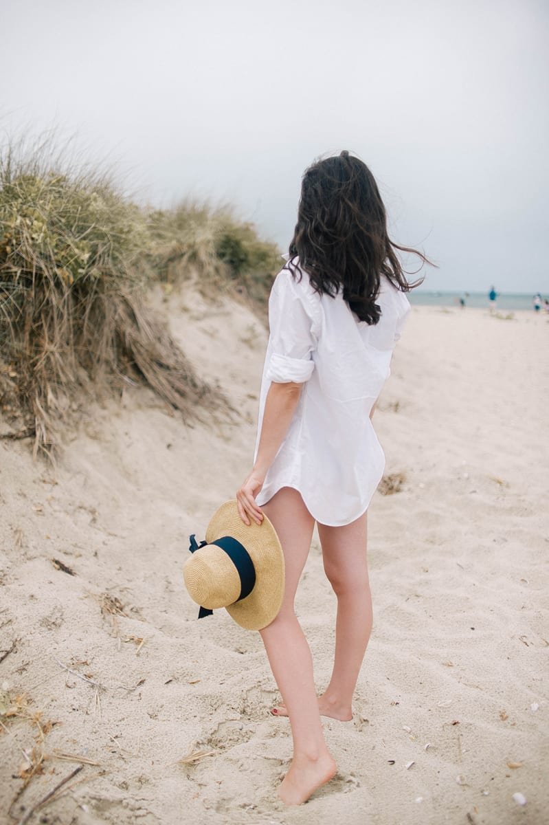 Oxford Cloth Button Down Coverup