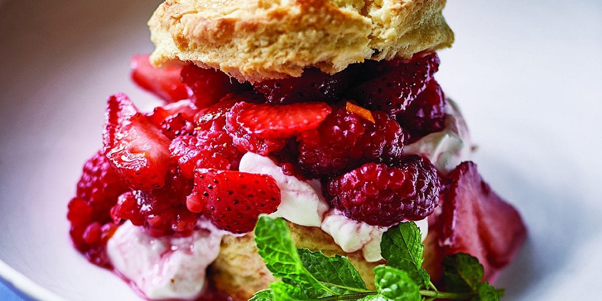 RED BERRY SHORTCAKES WITH HONEY YOGURT RED BERRY SHORTCAKES WITH HONEY YOGURT