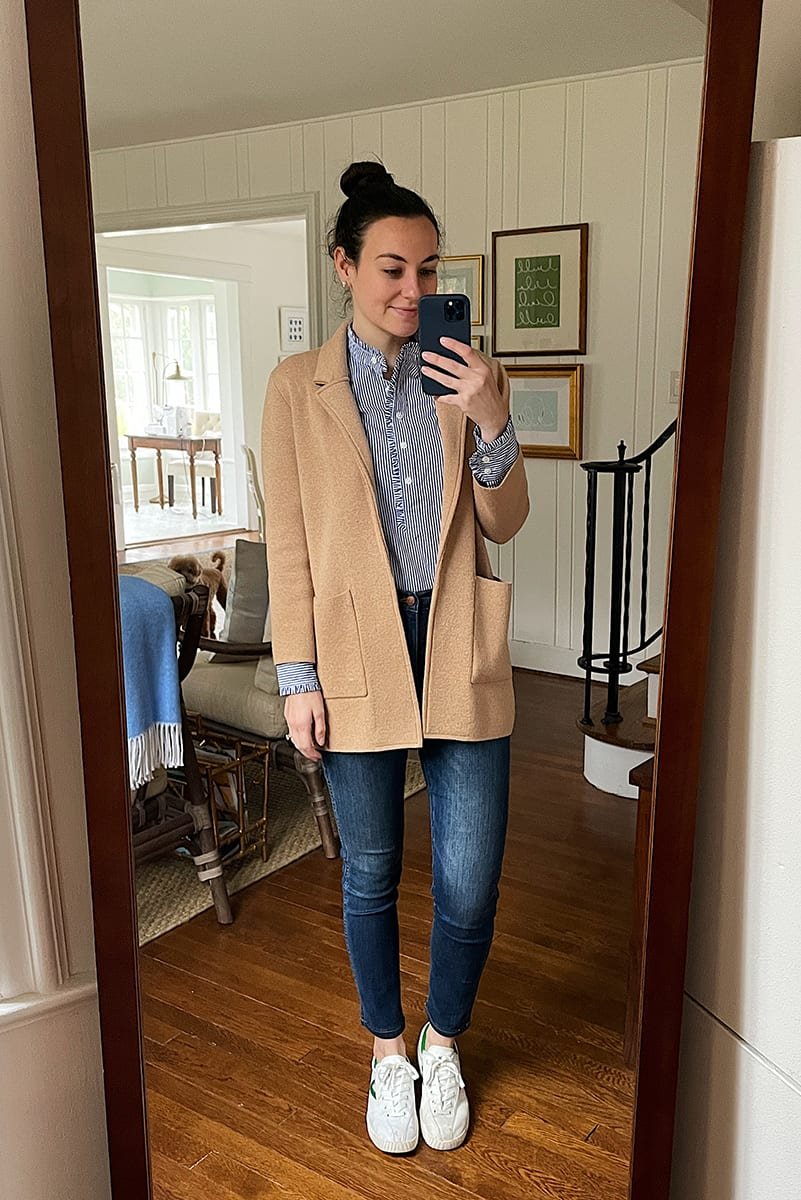 Fall peacoat outfit idea