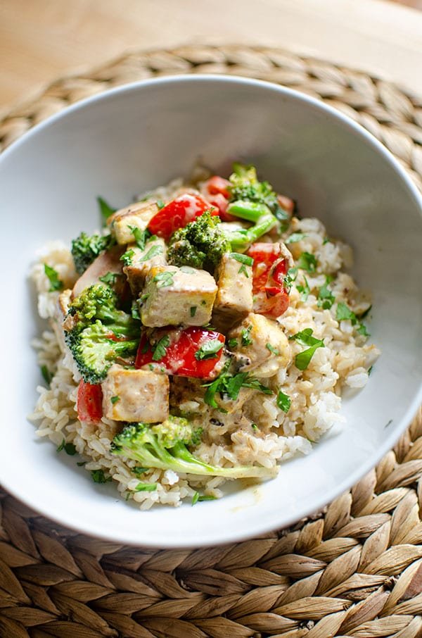 Tofu Stir Fry with Peanut Sauce 